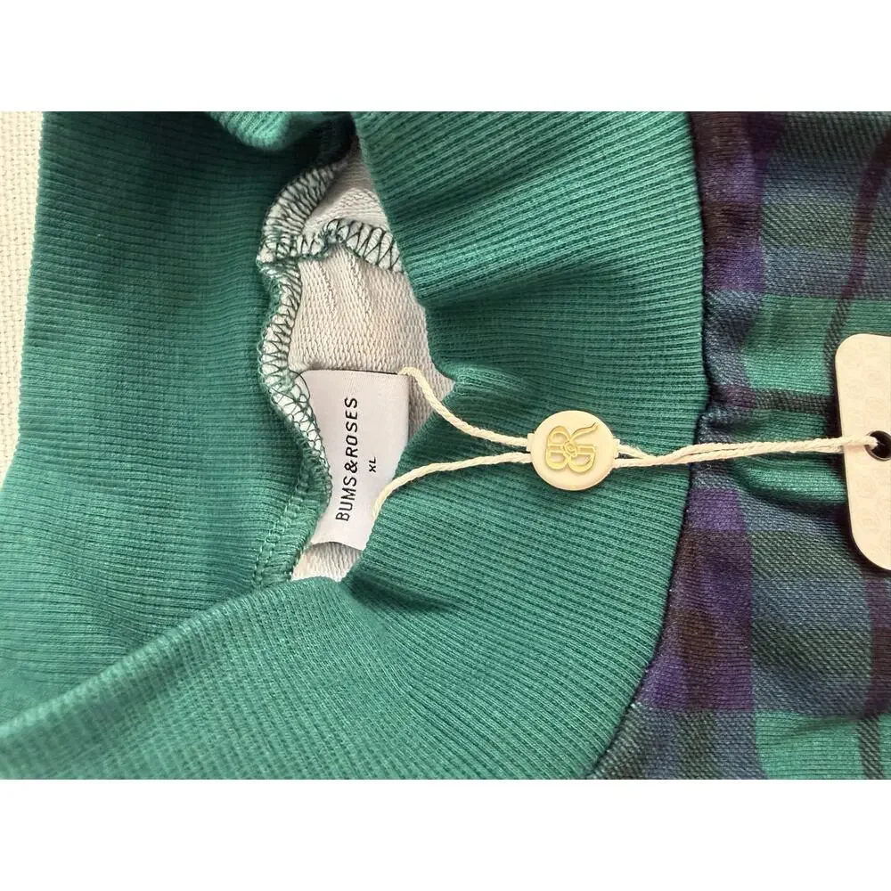 Bums & Roses Bamboo Tartan Plaid Dog Pajamas size XL (40-50lbs)